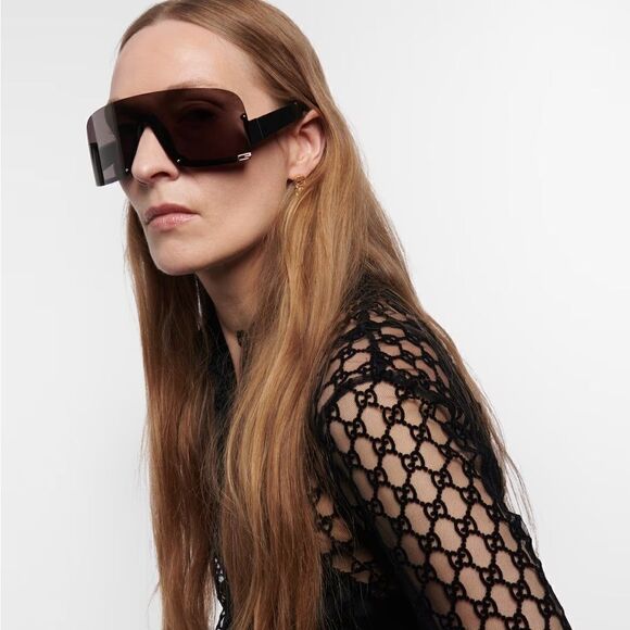 GUCCI Sunglasses GG1637S 003 Black/Grey Unisex Shield NEW